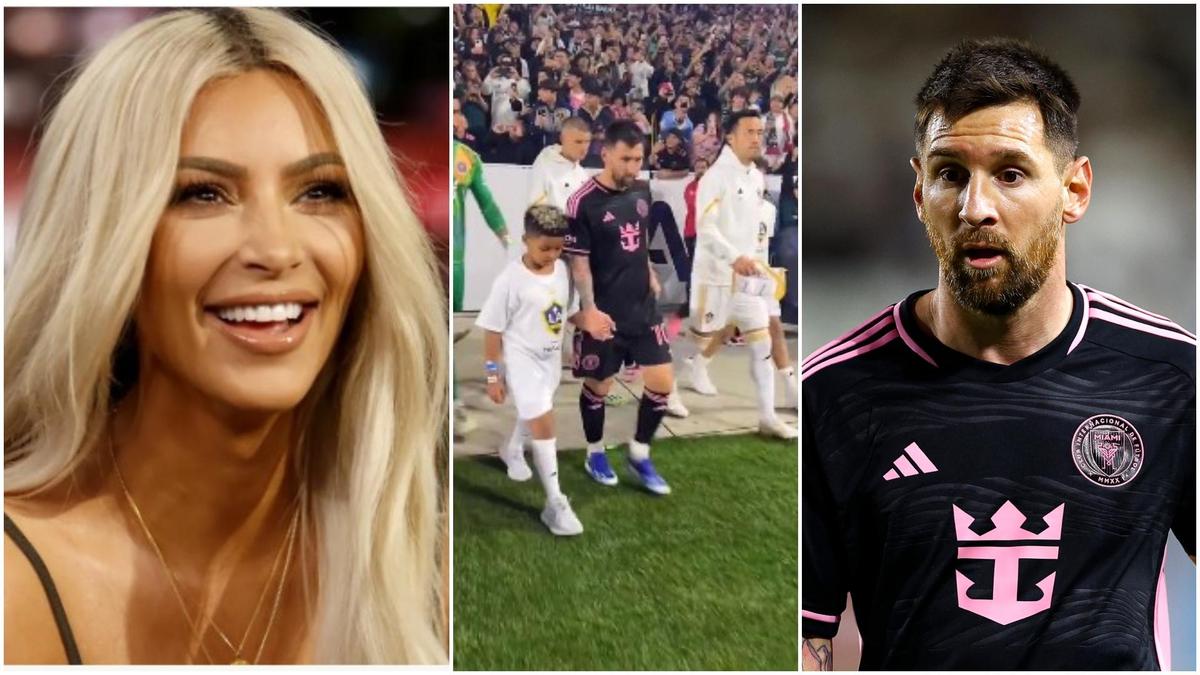 Lionel Messi Accompanies Kim Kardashian's Son, Saint, Onto The Field Before Game