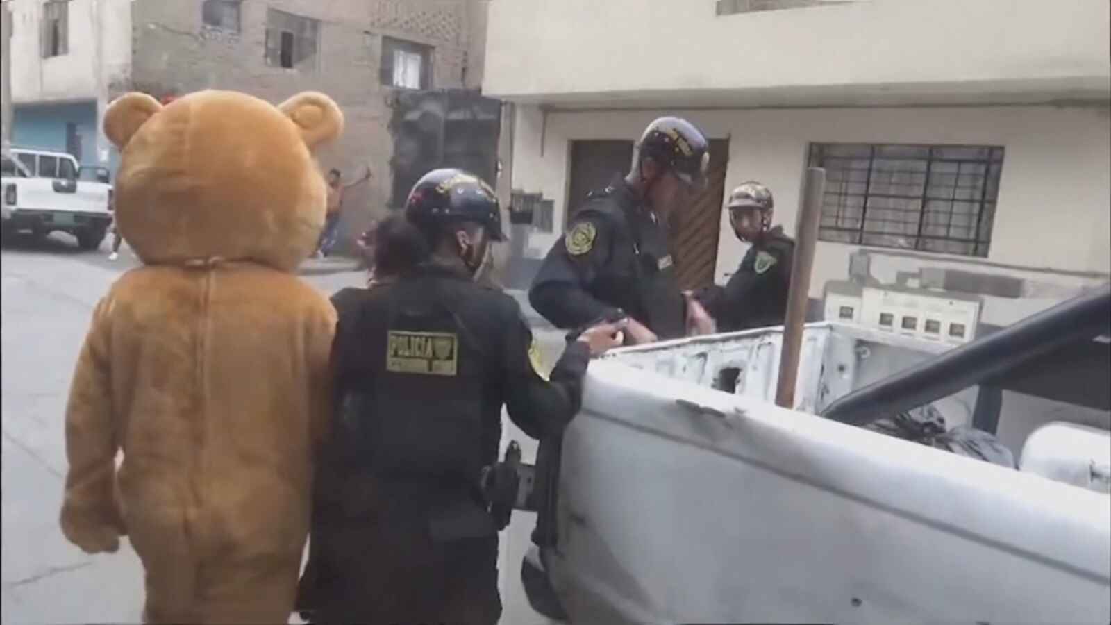 Peruvian Police Officer Dresses As Valentine’s Day Teddy Bear For Drug Bust